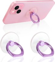 Cell Phone Ring Holder, Transparent Ring Holder 360°Rotation Finger Ring Stand, Clear Cell Phone Kickstand Compatible with Most of Phones, Tablet and Case, (2Silver+1Black+1Rose Gold) - Image 3