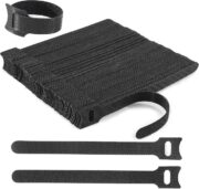 Reusable Cable Ties, 60 PCS 8 Inches Adjustable Cord Straps Wire Organizer Cord Wrap and Hook Loop Cable Management - Image 2