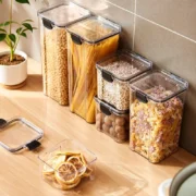 Sealed Jars Kitchen Grain Storage Organizer Large Tank Plastic Moisture-proof Storage Box Household Seasoning Jars Set - Image 2